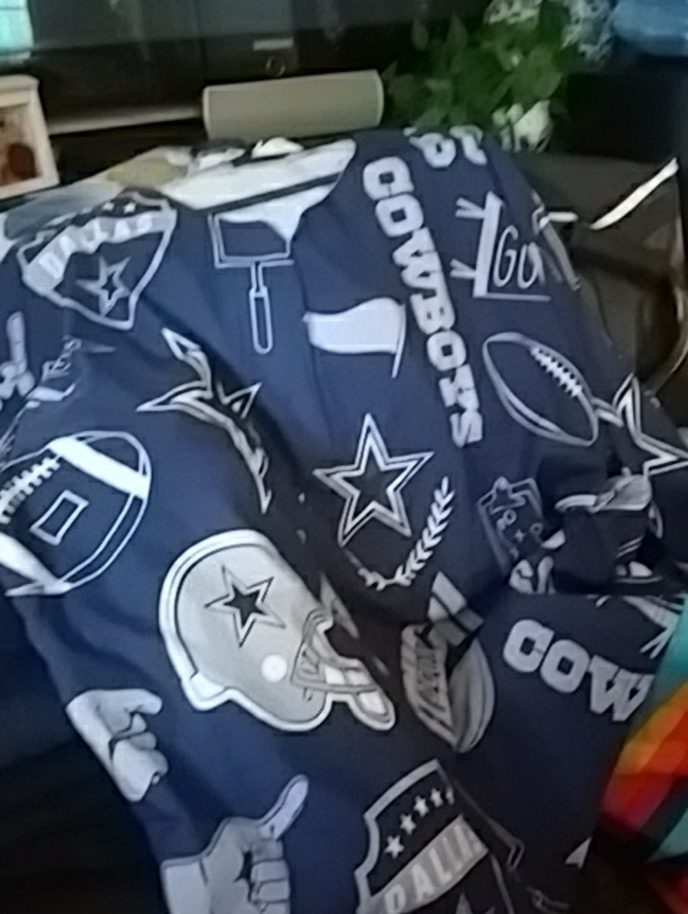 SHEIN NFL DA-LIAS COWBOYS Navy Blue Football Print Lounge Set